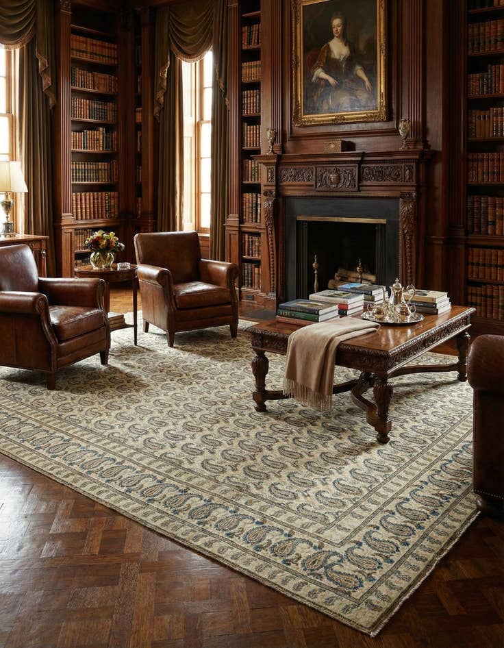 Detail image of  10' 4 x 13' 5 Tabriz Wool Rug