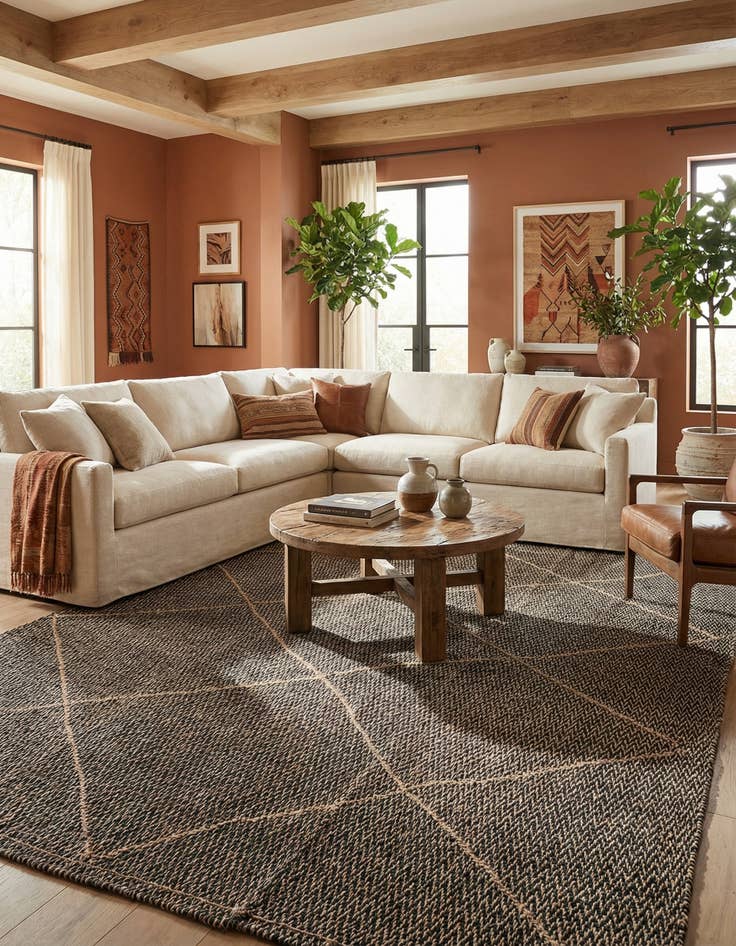 Detail image of 9' 9 x 14' 3  Hand Knotted Moroccan Wool Rug