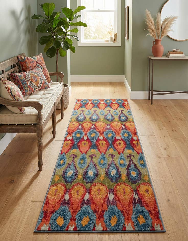 Detail image of 2' 7 x 9' Easy-Clean Modern Indoor / Outdoor Runner Rug
