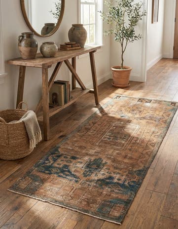 3' 6 x 9' Hand Knotted Ultra Vintage Persian Wool Runner Rug