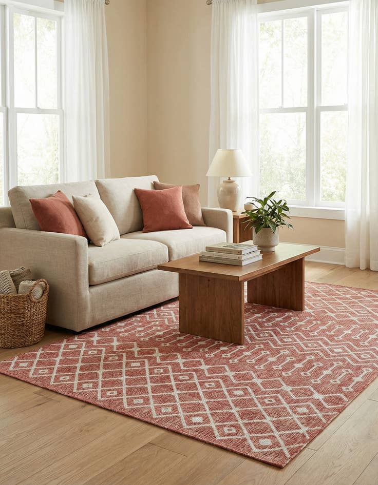 Detail image of 6' x 9'  Washable Trellis Indoor / Outdoor Rug