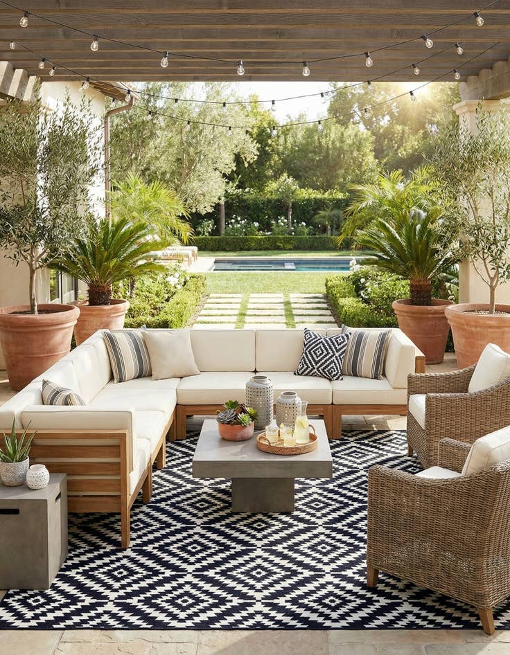 Detail image of 10' x 14'  Washable Sabrina Soto Indoor / Outdoor Rug