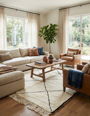 6' 8 x 9' 10 Hand Knotted Moroccan Wool Rug