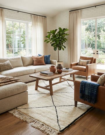 6' 8 x 9' 10 Hand Knotted Moroccan Wool Rug