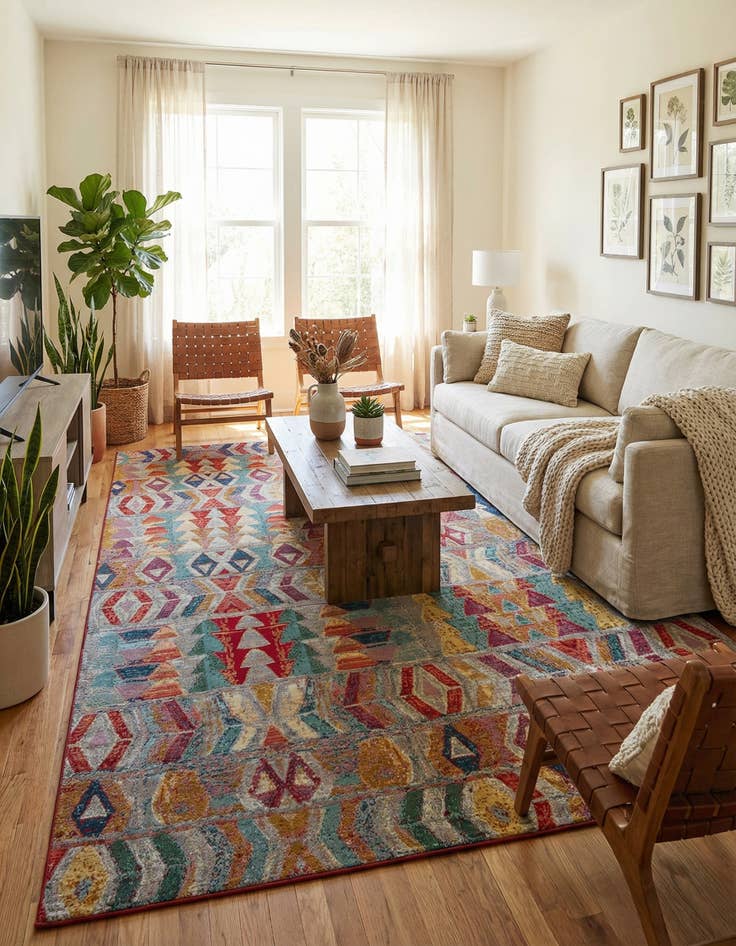 Detail image of 10' x 14' Easy-Clean Modern Indoor / Outdoor Rug