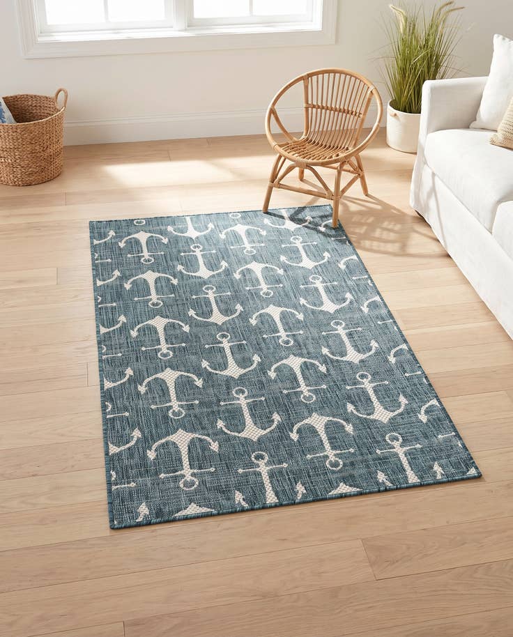 Detail image of 3' x 5' 3 Easy-Clean Coastal Indoor / Outdoor Rug