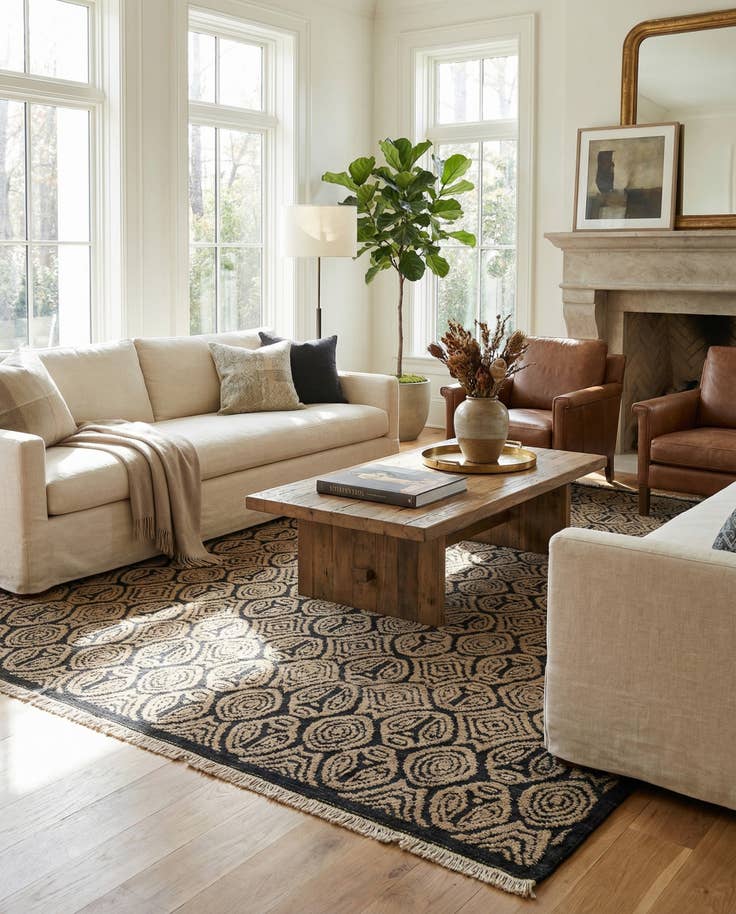Detail image of 9' 2 x 12' 3 Hand Knotted Darya Wool Rug