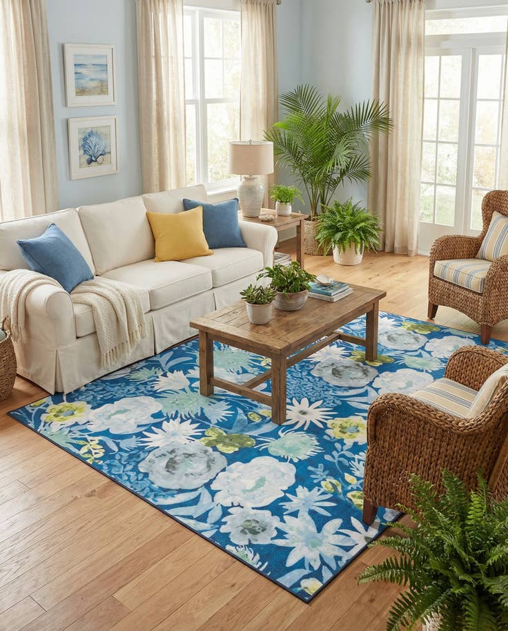 Detail image of 7' 10 x 7' 10 Easy-Clean Jill Zarin Caribbean Indoor / Outdoor Square Rug