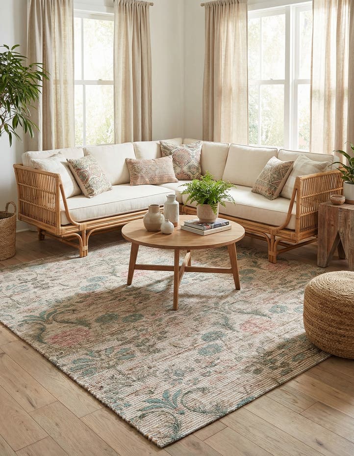 7' 10 x 7' 10 Hand Woven Chenille Jute Square Rug