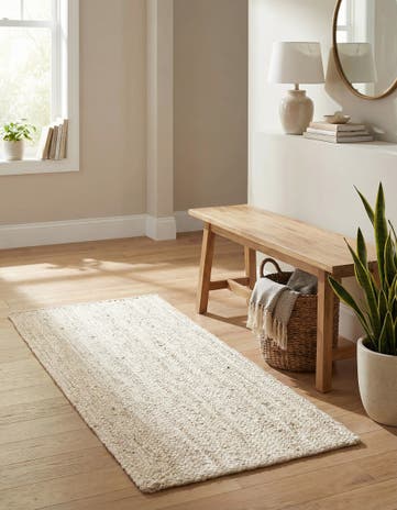 2' x 4' 1 Handmade Braided Jute Runner Rug