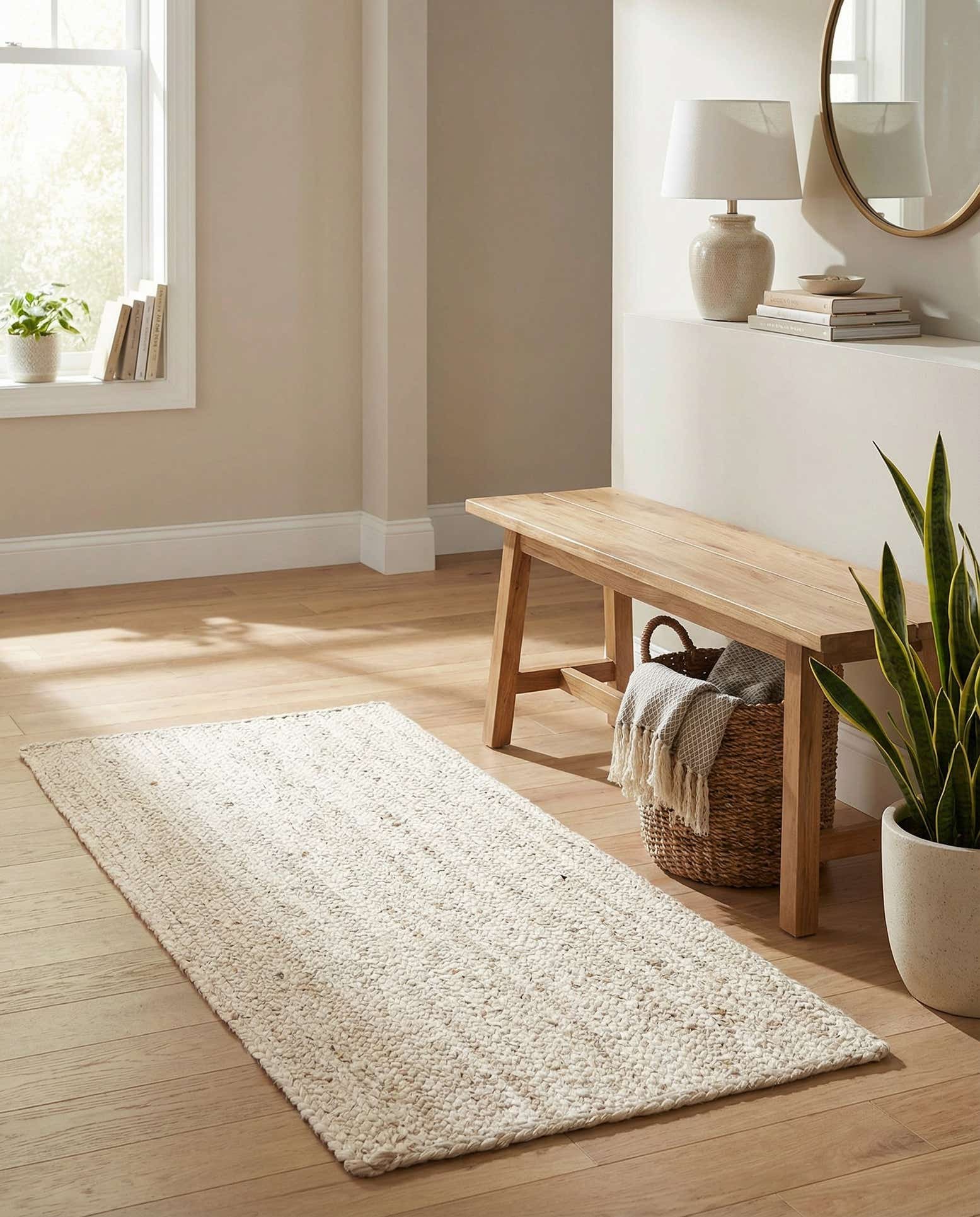 2' x 4' 1 Handmade Braided Jute Runner Rug