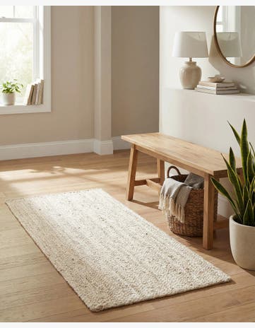 2' x 4' 1 Handmade Braided Jute Runner Rug