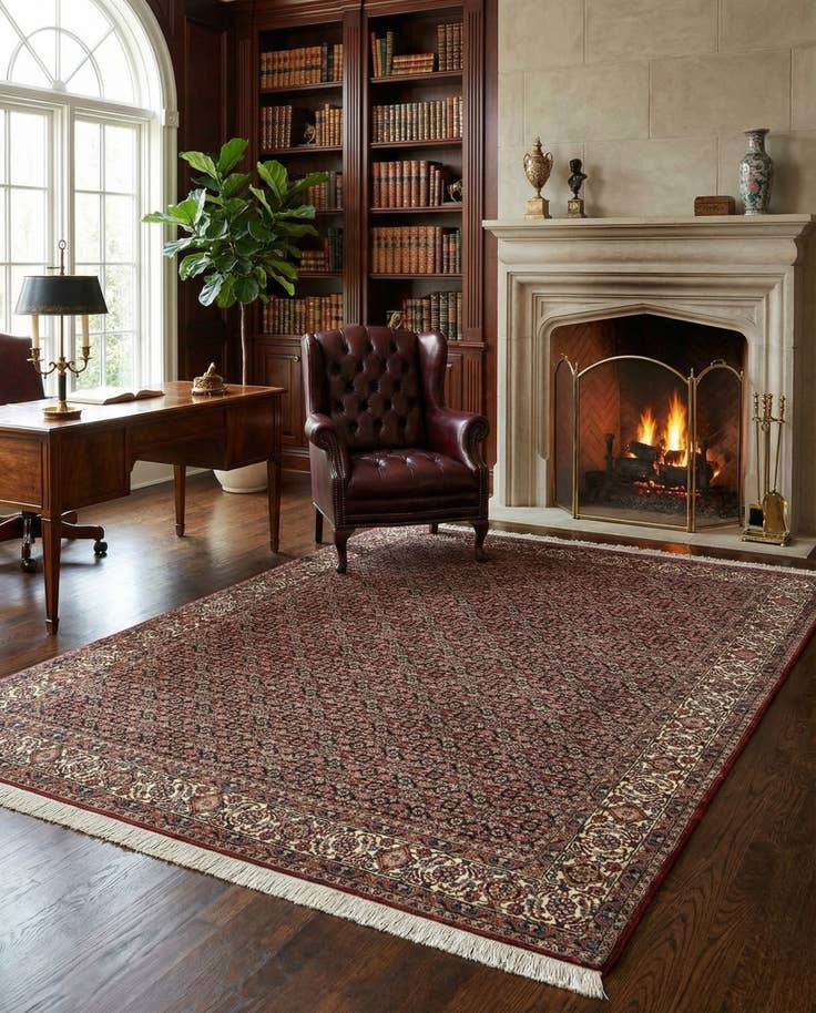 Detail image of 6' 9 x 9' 7 Hand Knotted Bidjar Persian Wool Rug