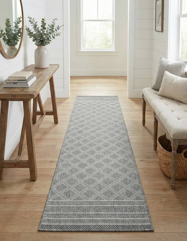 Detail image of 2' x 8' Easy-Clean Trellis Indoor / Outdoor Runner Rug