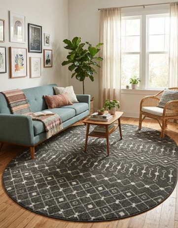 7' 10 x 10' Moroccan Trellis Oval Rug