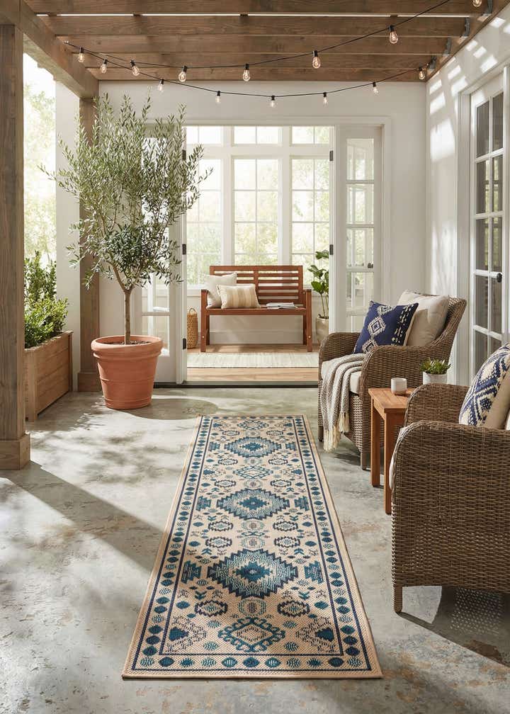 2' 7 x 10' Easy-Clean Baja Indoor / Outdoor Runner Rug