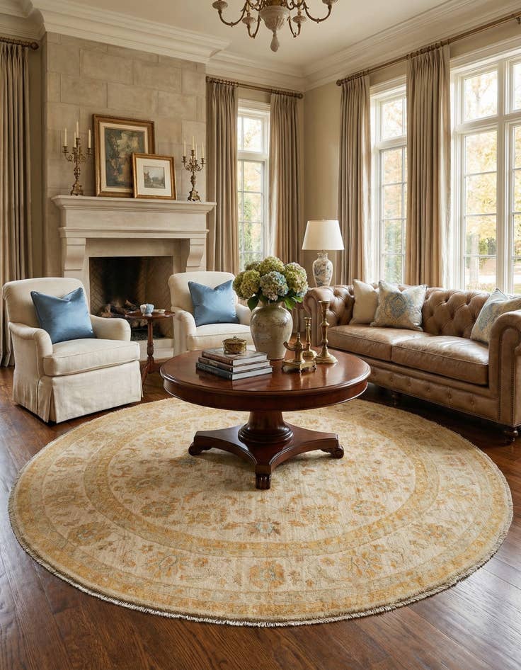 Detail image of 8' 4 x 8' 4 Kaizar Wool Round Rug