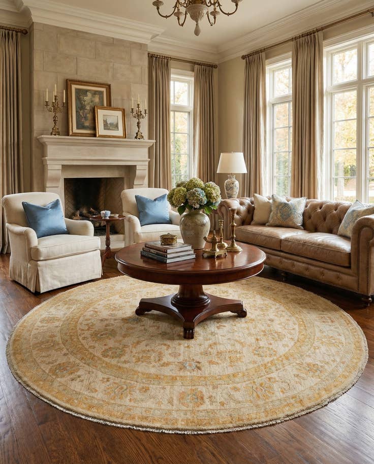 Detail image of 8' 4 x 8' 4 Kaizar Wool Round Rug