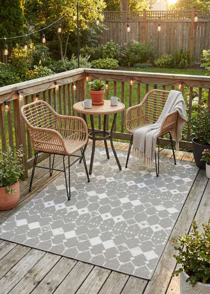 4' x 6' Easy-Clean Trellis Indoor / Outdoor Rug