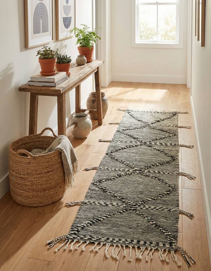 Detail image of 2' 7 x 9' 11  Hand Knotted Moroccan Wool Runner Rug