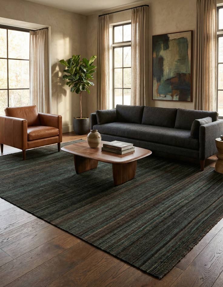 Detail image of 6' 5 x 9' 8  Hand Woven Kilim Modern Wool Rug