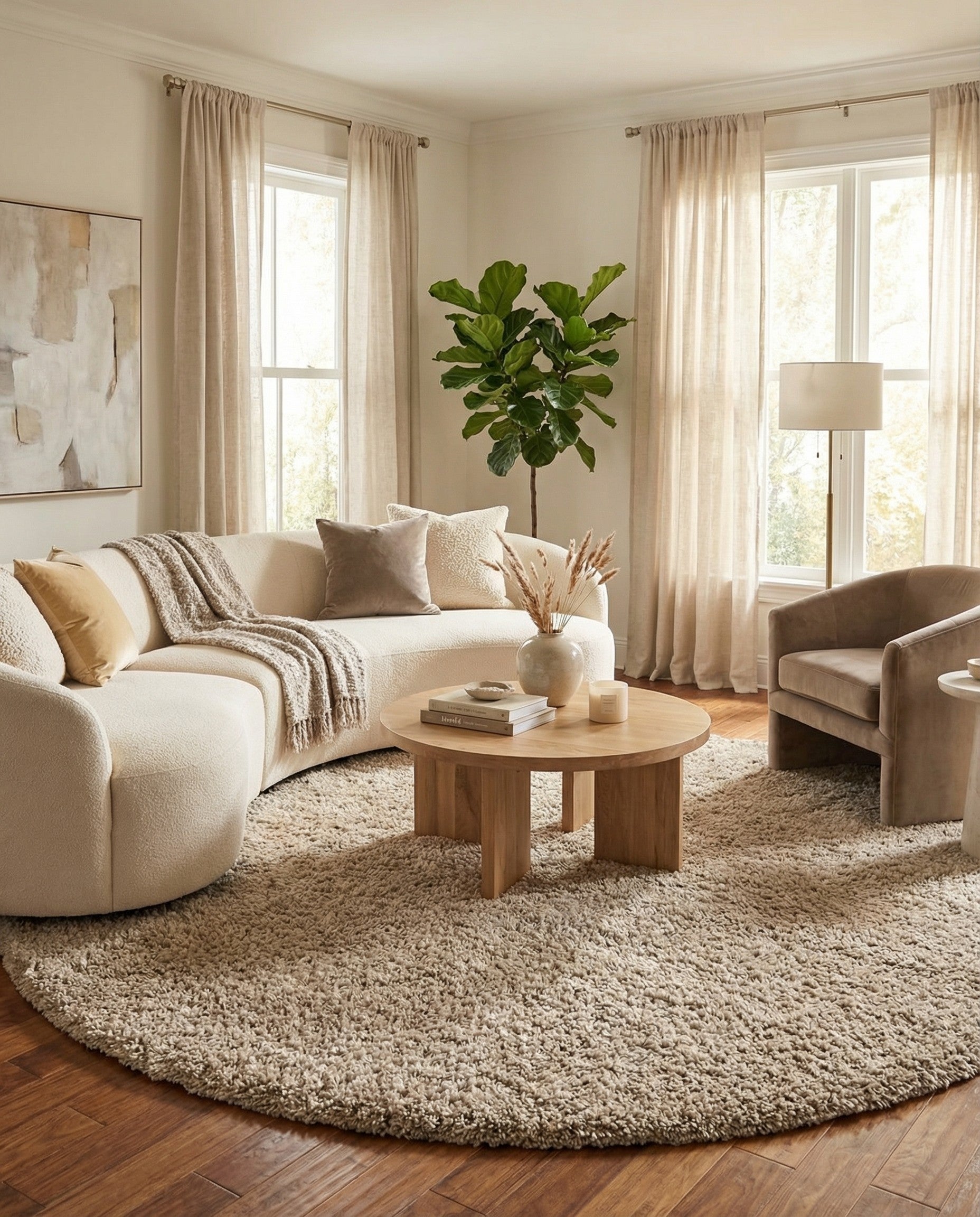  10' x 10' Haka Deluxe Shag Round Rug