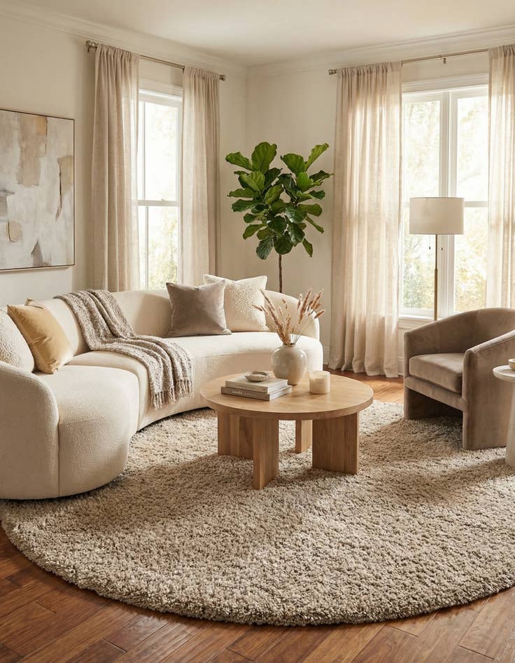 Detail image of  10' x 10' Haka Deluxe Shag Round Rug