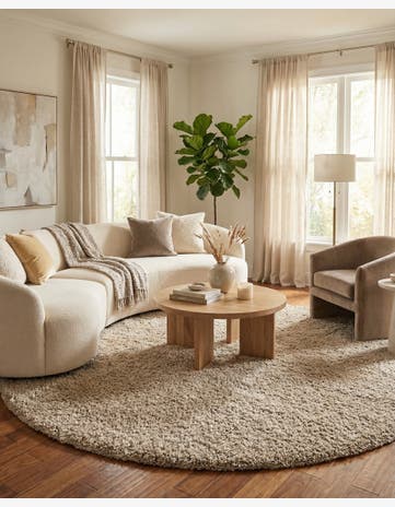 10' x 10' Haka Deluxe Shag Round Rug