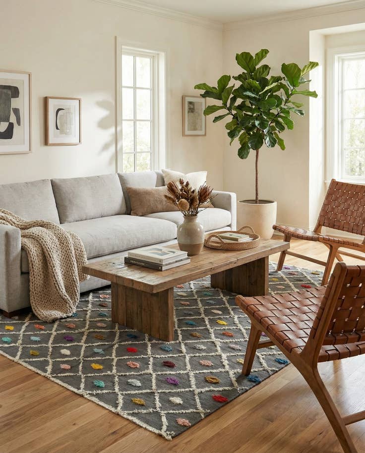 Detail image of 5' 3 x 7' 1 Hand Knotted Darya Wool Rug