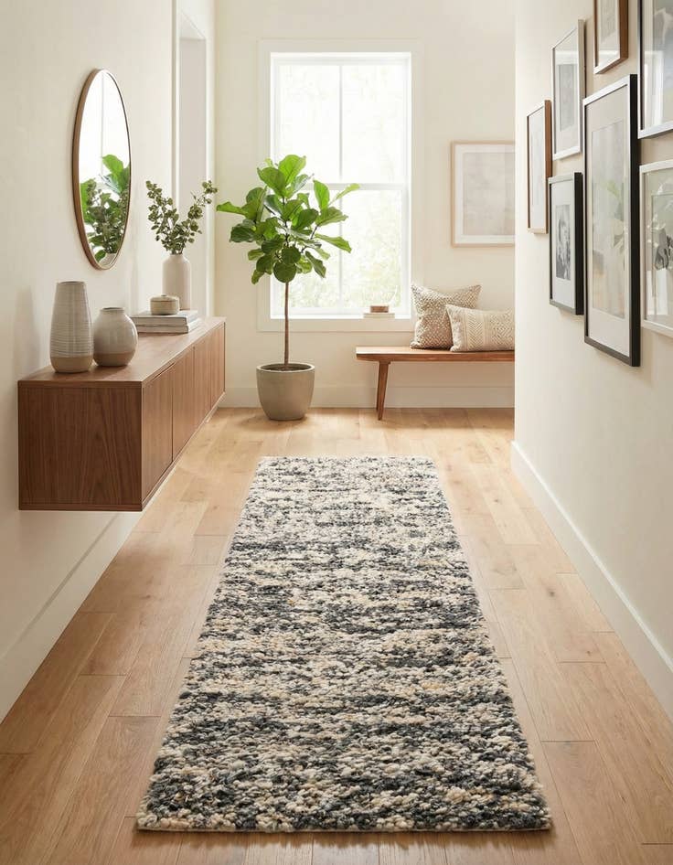 Detail image of 2' x 8'  Hand Woven Haka Deluxe Shag Runner Rug