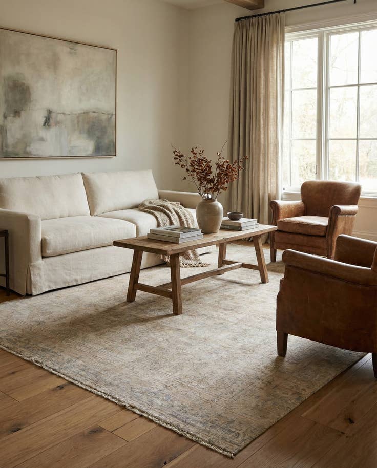 Detail image of 6' 2 x 9' 5 Hand Knotted Ultra Vintage Persian Wool Rug