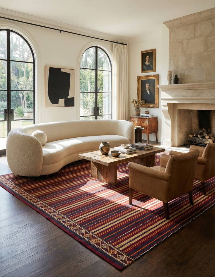 Detail image of 5' 7 x 9' 6  Hand Woven Kilim Fars Wool Rug