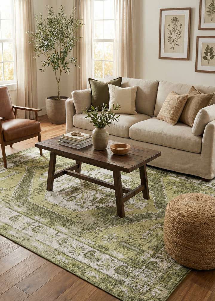 7' x 10' Easy-Clean Traditional Indoor / Outdoor Rug