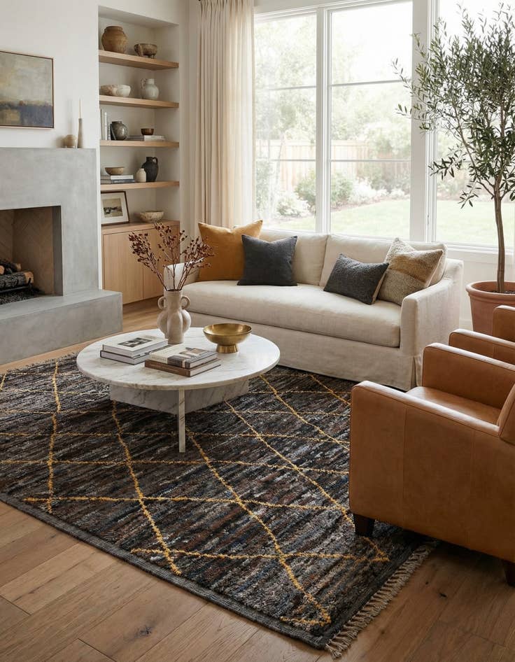 Detail image of 8' 6 x 11' 3 Hand Knotted Moroccan Wool Rug