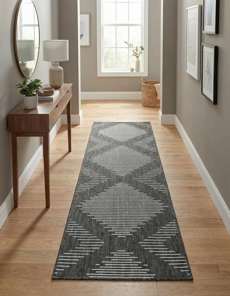 Detail image of 2' x 8'  Washable Modern Indoor / Outdoor Runner Rug
