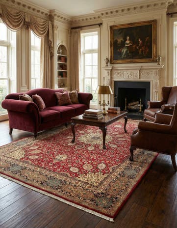 9' 1 x 13' 3 Hand Knotted Tabriz Persian Wool Rug