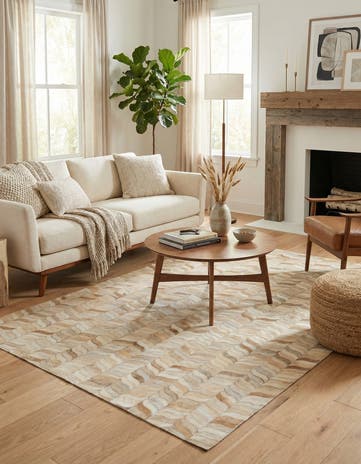 3' 11 x 5' 10 Cowhide Stocks Rug