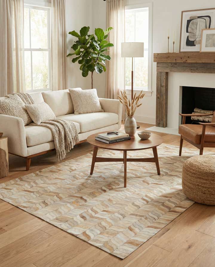 3' 11 x 5' 10 Cowhide Stocks Rug