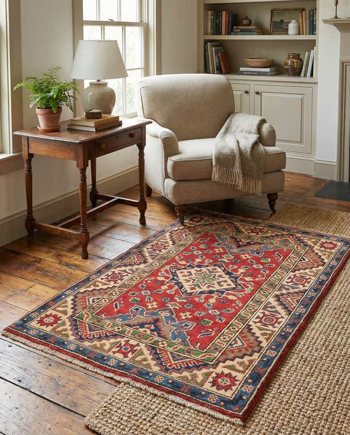 2' 9 x 4' Hand Knotted Kazak Rug