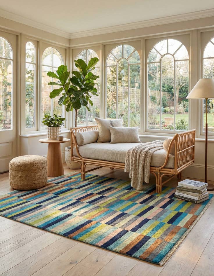 Detail image of 5' 5 x 7' 3  Hand Knotted Modern Ziegler Rug