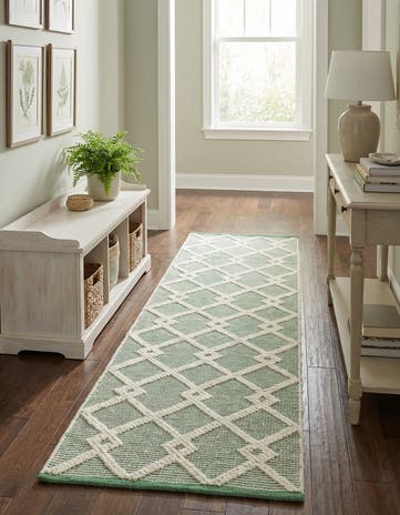 Mint Green Hand Knotted Jill Zarin Dorset Runner Rug