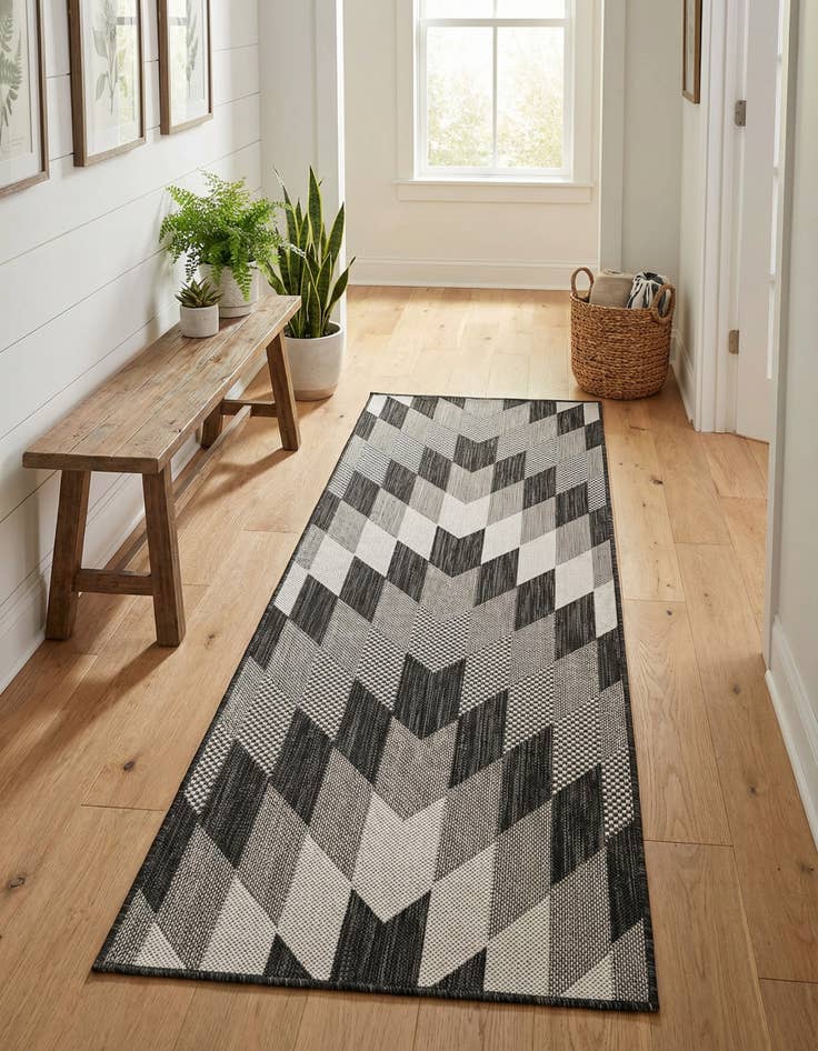 Detail image of 2' x 6' Easy-Clean Modern Indoor / Outdoor Runner Rug
