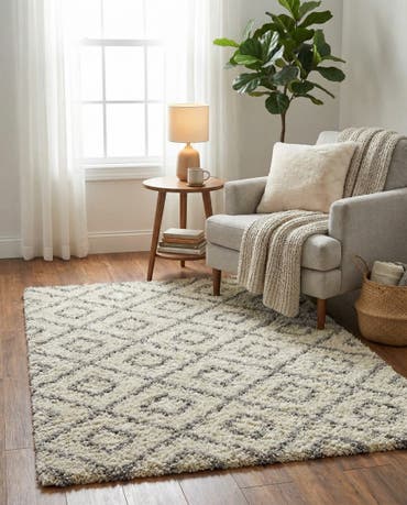  2' x 3' Lattice Shag Rug