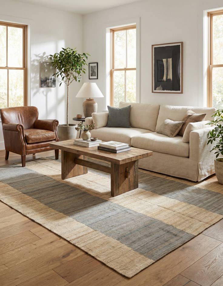 Detail image of 4' 9 x 6' 3  Hand Woven Kilim Modern Wool Rug