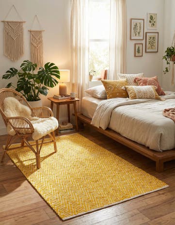 4' 1 x 6' 1 Hand Woven Chindi Chevron Rug