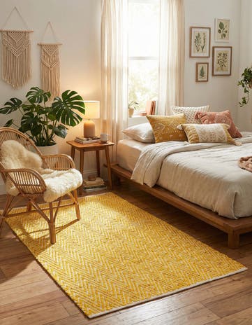 4' 1 x 6' 1 Hand Woven Chindi Chevron Rug