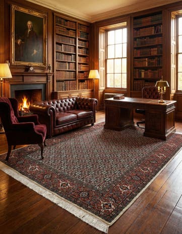 6' 7 x 9' 2 Hand Knotted Bidjar Persian Wool Rug