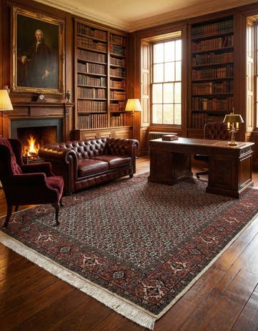 6' 7 x 9' 2 Hand Knotted Bidjar Persian Wool Rug