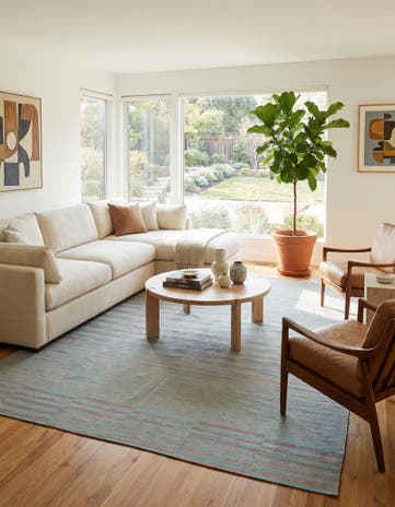 6' 7 x 9' 5 Hand Woven Kilim Modern Wool Rug