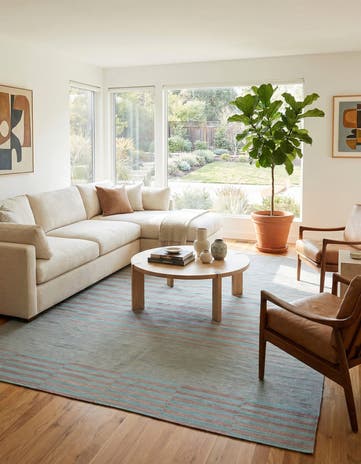 6' 7 x 9' 5 Hand Woven Kilim Modern Wool Rug